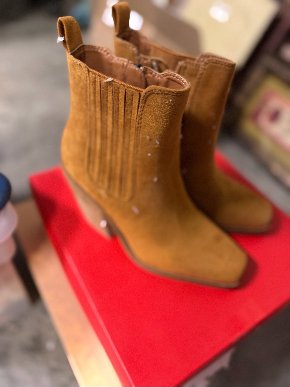 BEAST FASHION Tan Suede Chelsea Ankle Boots